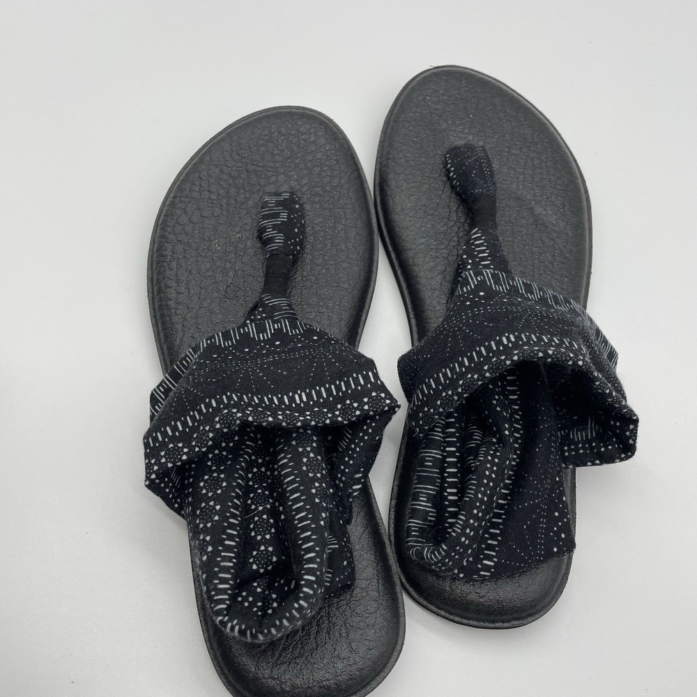 Sanuk Women's Yoga Sling Size 8 Prints Flips Flops‎ Sandals Shibori Stripes - Picture 2 of 4